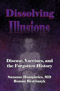 Cover of Dissolving Illusions, showing a historical photo of a young, sick boy